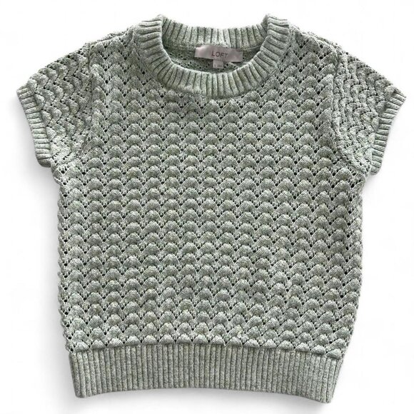 LOFT Sage Green Knit Sweater Vest Tee – Women’s Small - Picture 1 of 7